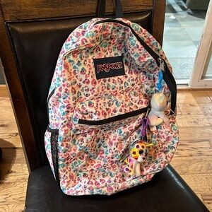 Jansport cheetah backpack with side water bottle pocket